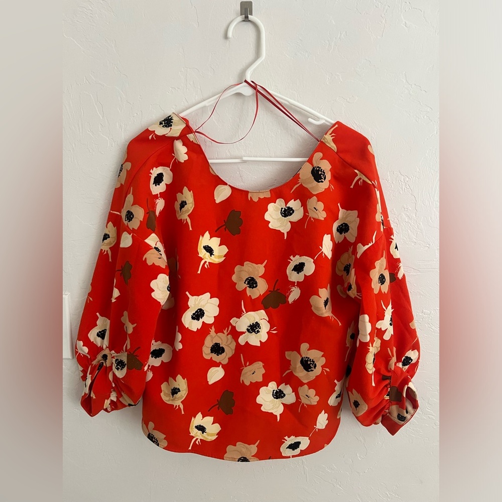 Zara Floral 3/4 Sleeve Blouse S